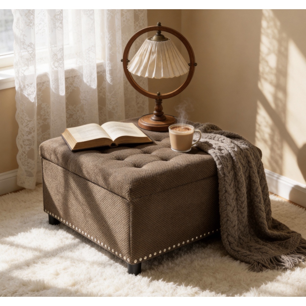 Orraves Dark Brown Square Stor - Outdoor Furniture Wood ulasan dan harga