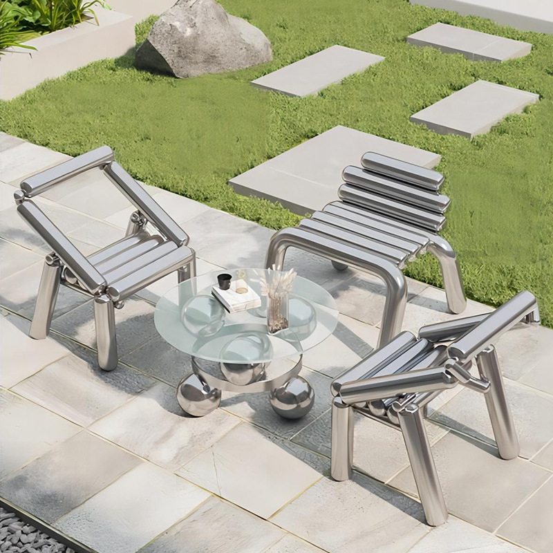 Stainless steel chair light lu - Outdoor Furniture Luxury ulasan dan harga