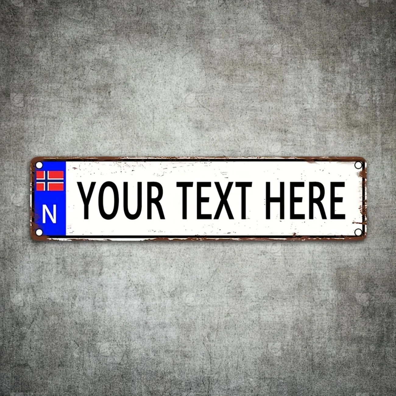 Custom Text Norwegian Vintage  - Outdoor Furniture Metal ulasan dan harga