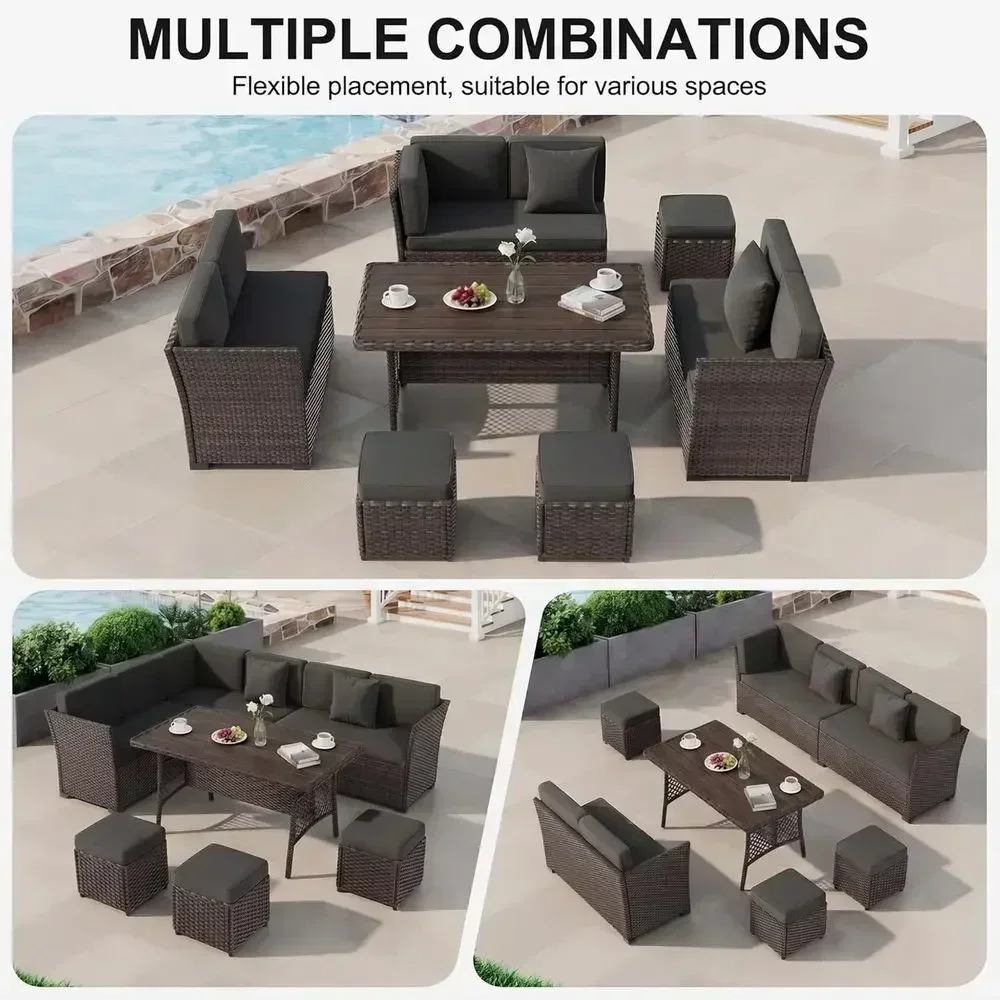 7-Piece Outdoor Wicker Patio F - Outdoor Furniture Metal Chairs ulasan dan harga