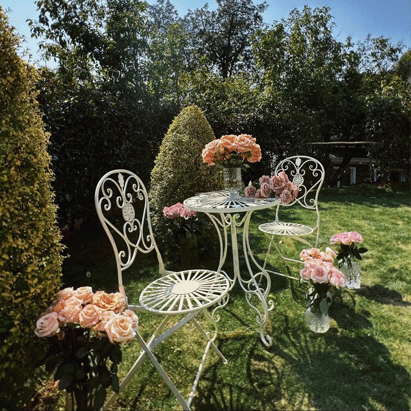 French Vintage Iron Table and  - Outdoor Furniture Metal Chairs ulasan dan harga