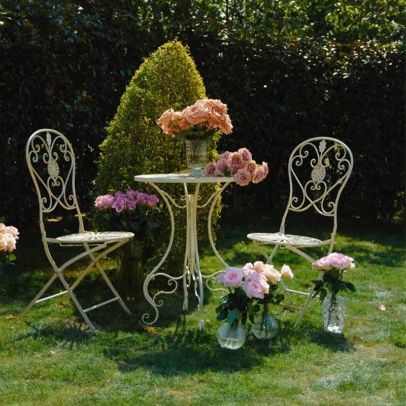French Vintage Iron Table and  - Outdoor Furniture Metal Chairs ulasan dan harga