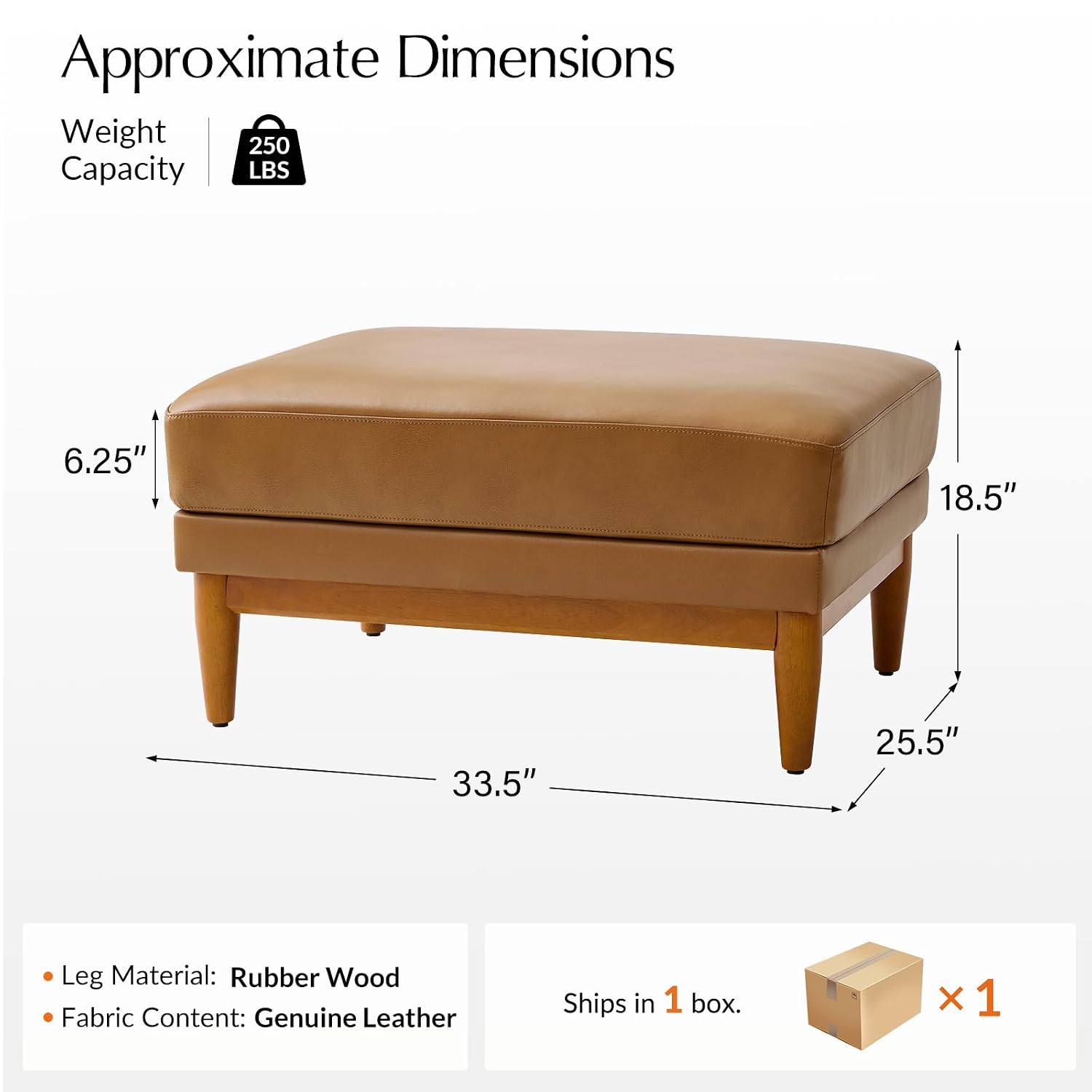 Genuine Leather Ottoman Coffee - Outdoor Furniture Wood ulasan dan harga